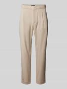 Tapered fit stoffen broek met achterzakken