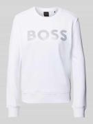 Sweatshirt met label met strass-steentjes, model 'Ebossa'