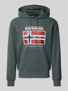 Hoodie met labelprint, model 'BIG FLAG'