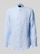 Regular fit linnen overhemd met opstaande kraag