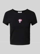 Slim fit T-shirt met motiefstitching