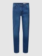 Skinny fit jeans met knoop- en ritssluiting
