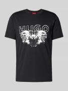 T-shirt met label- en motiefprint, model 'Durro'