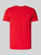 Slim fit T-shirt met labelstitching