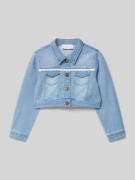 Jeansjack met paspelzakken op de borst