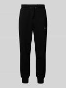 Regular fit sweatpants met labelstitching