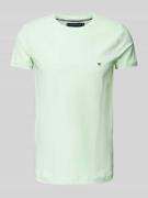 Slim fit T-shirt met logostitching