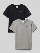 T-shirt met labelprint in een set van 2 stuks
