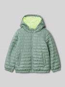 Gewatteerd regular fit jack met capuchon