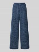 Wide leg stoffen broek met structuurmotief