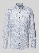 Slim fit zakelijk overhemd met all-over motief