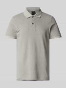 Slim fit poloshirt met structuurmotief