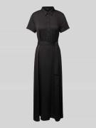 Maxi-jurk met strikceintuur