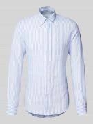 Slim fit linnen overhemd met button-downkraag