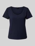 T-shirt met geribde boothals