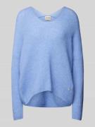 Gebreide pullover met V-hals, model 'THORA'