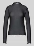 Slim fit shirt met lange mouwen van mesh met krijtstreep met glitteref...