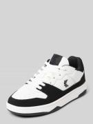 Leren sneakers met labeldetails