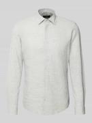 Slim fit linnen overhemd met kentkraag, model 'STEVEN'