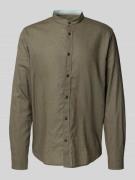 Regular fit vrijetijdsoverhemd van een mix van linnen en katoen