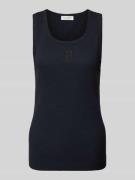 Nauwsluitende tanktop van katoenmix met logostitching