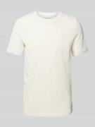 Regular fit T-shirt van puur katoen met rubberen labelprint