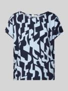 Loose fit T-shirt van viscosemix met abstract motief