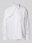Overhemdblouse met gebloemde siergarnering