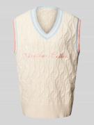 Gebreide spencer met labelstitching