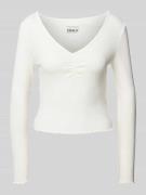 Slim fit shirt met lange mouwen van katoenmix met boorden met volants,...