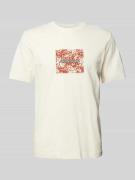 T-shirt met labelprint, model 'SPLIT'