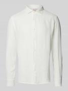 Regular fit linnen overhemd met kentkraag, model 'PAMPLONA'