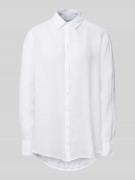 Regular fit overhemdblouse van linnen met doorknoopsluiting