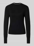 Regular fit gebreide pullover van viscosemix met opstaande kraag