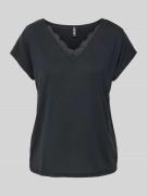 Regular fit T-shirt met V-hals, model 'KAMALA'
