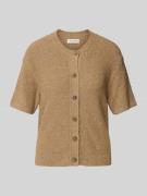 Regular fit cardigan van een mix van bouclé en katoen