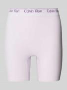 Broek met elastische band met label
