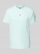 Regular fit T-shirt van puur katoen met labelstitching