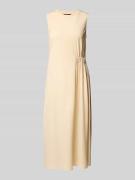 Midi-jurk met plooien opzij, model 'TENEBRE'