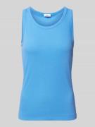 Slim fit tanktop van viscosemix met ribstructuur