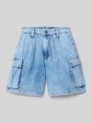 Regular fit korte jeans met cargozakken