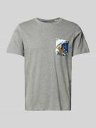 T-shirt met geribde ronde hals, model 'BHJEM'