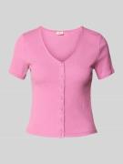 T-shirt met knoopsluiting