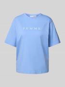 Oversized T-shirt met labelprint, model 'VILJA'