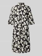 Knielange overhemdjurk met 1/2-mouwen en knoopsluiting