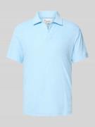 Slim fit poloshirt met V-hals, model 'JEREMY - TERRY'