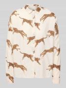 Blouse met kentkraag, model 'LUCY'