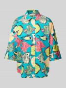 Regular fit overhemdblouse met 3/4-mouwen