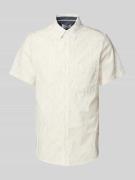 Slim fit overhemd met korte mouwen van katoenmix