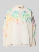 Regular fit blouse met druppelvormige hals, model 'Hitrus'